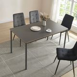 en.casa Eettafel Lindesberg 140x80x75 cm grijs eikenkleurig en zwart