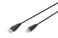 DIGITUS USB 2.0-kabel - 1,8 m - USB-A naar type B - 480 Mbps - verbindingskabel voor computers, notebooks, hubs, printers - zwart