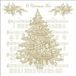 Ambiente kerst thema servetten - 20x st - 33 x 33 cm - wit/goud - muziek - kerstboom