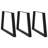 vidaXL - Eettafelpoten - 3 - st - V-vormig - 100x(72-73,3) - cm - staal - zwart