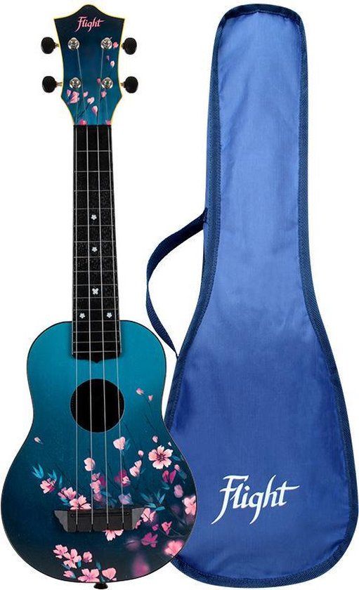 Flight ALMTUS32SAK TUS32 ABS Travel Ukulele Sakura - Soprano - 6 Strings - Plastic Body - With Cover