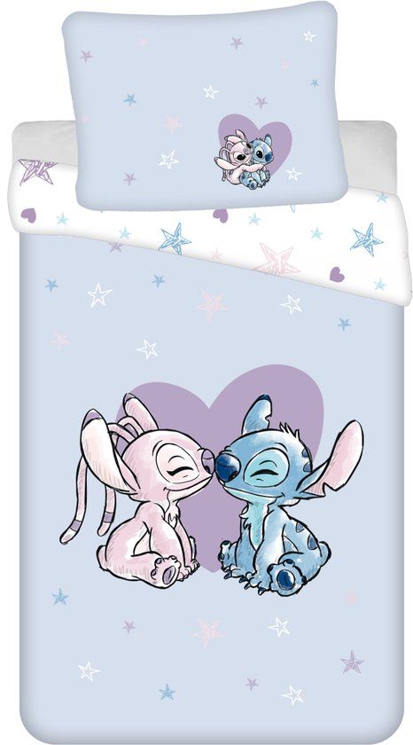 4KidsOnly Jerry Fabrics Lilo en Stitch dekbedovertrek Heart 140 x 200 cm - 70 x 90 cm - katoen