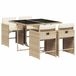 vidaXL 5-delige tuinset met kussens, polyrotan, beige