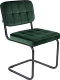 Kick Collection KICK® IVY Eetkamerstoel – Velvet – Buisframe – Donker Groen