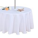 Fitable Tafelkleed voor binnen en buiten - wasbaar waterdicht kreukvrij tafelkleed met rits en paraplugat voor lente/zomer/feest/picknick/barbecue/terras wit 60R