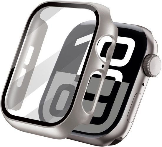imoshion Ploonk B.V. Screenprotector - Geschikt voor Apple Watch 10 / 11 - 42 mm - Full Cover Hard Case / Beschermend Hoesje - Grijs