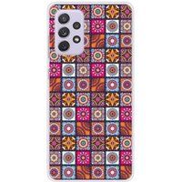 Samsung Galaxy A52 patchwork mandala bedrukt siliconen hoesje