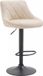 OutdoorMatch Ursula Tabouret de bar en cuir - Crème/Noir - Hauteur d'assise 60-81 cm