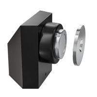 Amig - Magnetische deurstopper - Vloermontage - Krachtige magneet - Eenvoudige installatie, inclusief schroeven - Roestvrij staal - Zwart - 36 x 38 x 41 mm