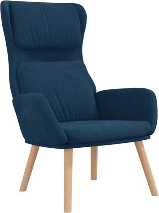 vidaXL Relaxstoel fluweel blauw