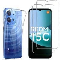 Phonillico® Hoes voor Xiaomi Redmi 15C 4G met 2 Gehard Glas Schermbeschermers