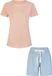 By Louise Dames Korte Pyjama Set Shortama Roze/Blauw Gestipt - Maat S
