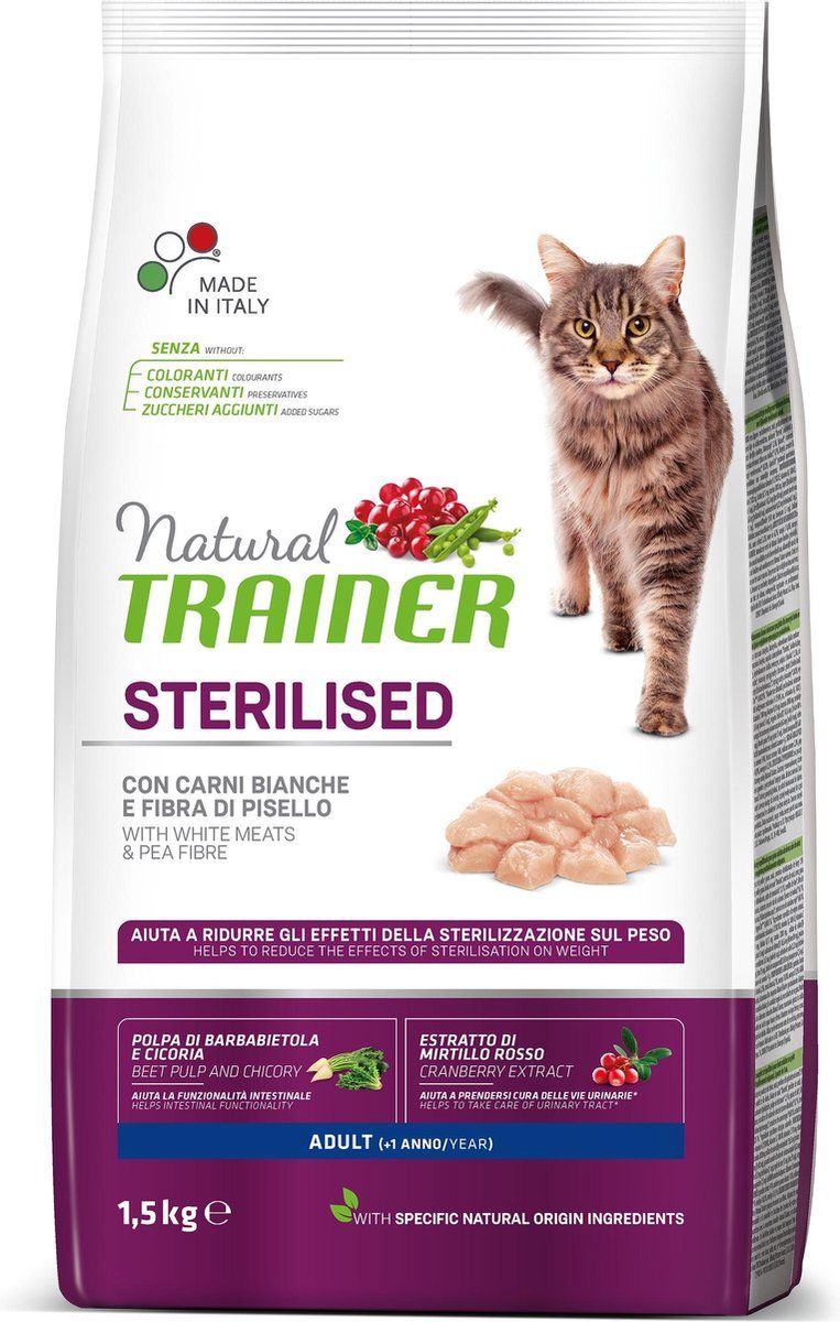 Natural Trainer Cat Sterilised White Meat - 1.5 kg
