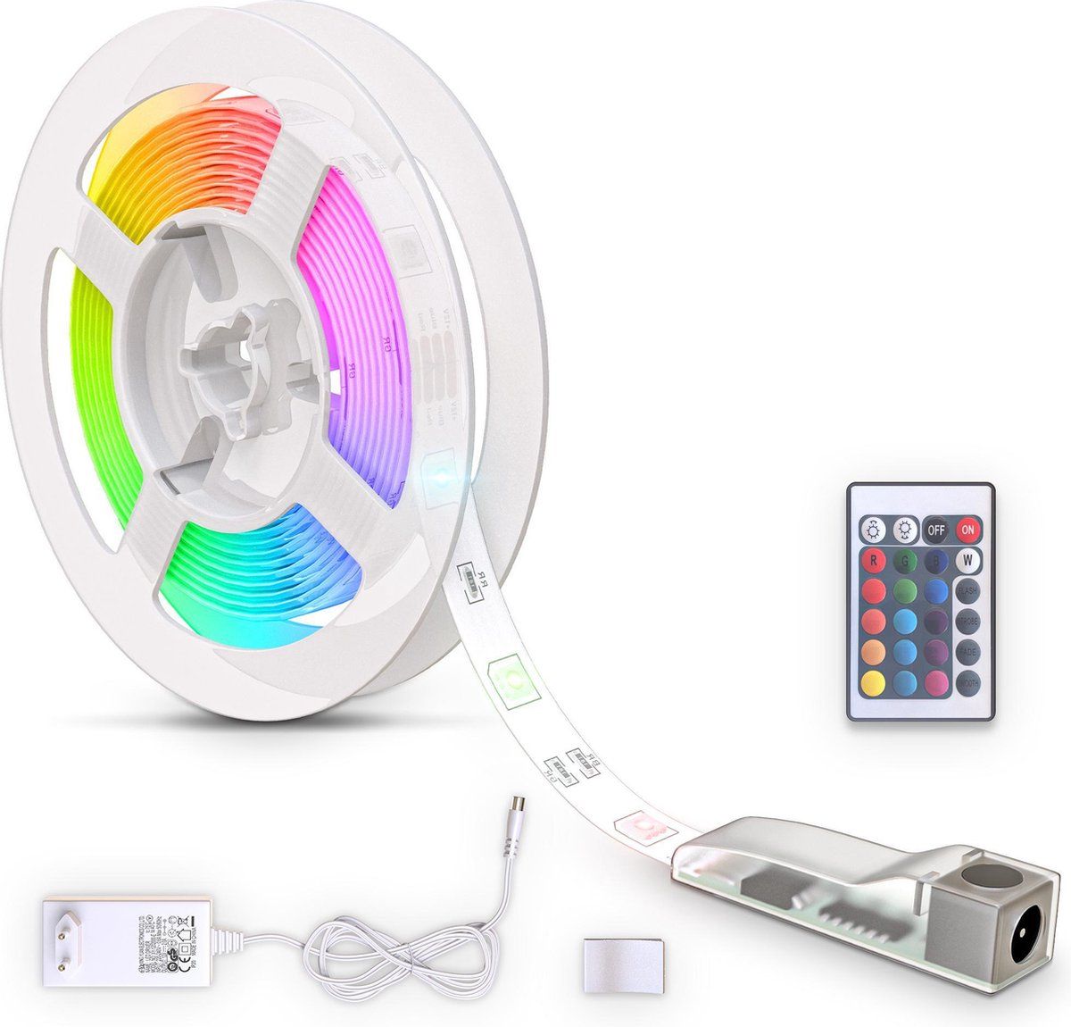 B.K.Licht LED Strip - 3 meter - RGB - Siliconen coating - incl. afstandsbediening - zelfklevend