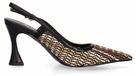 Silvana Plus pumps pour femmes, avec bout ouvert, tige en cuir tressé multicolore, talon sculptural