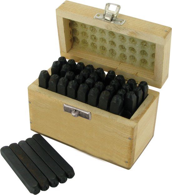 Silverline 36-delige letter- en cijfer stempelset