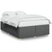 Gris Foncé 140x200 Cm Tissu Lit Double Lit Adulte Cadre De Lit Sans Matelas