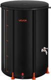 VEVOR Opvouwbare Regenton, 380 L Draagbare Regenwatertank, Regenwateropvangsysteem, 1000d PVC Regenwateropvangsysteem, Watertank, Regenton met Kraan en Overloopset, Zwart