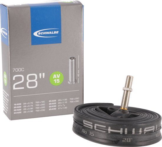 Schwalbe Binnenband AV15 28 x 1.10 Inch Zwart