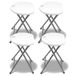 Orion91 - Lot De 4 Tabourets Pliants En Résine Et Acier 31x45cm Blanc 7house
