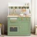 ROBUD Houten Play Keuken Set voor Kinderen, Pretend Play Keuken Speelgoed | Gouden kraan, gootsteen, oven, fornuis, kast, vintage stijl, cadeau voor jongens en meisjes vanaf 3 jaar, stevig en duurzaam