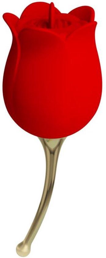 Pretty Love Rose Lover Clitoris Vibrator met likstimulator - Rood/Goud