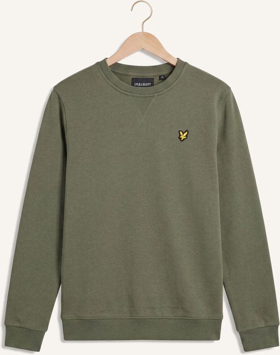 Lyle & Scott Brush Back Crew Neck Sweatshirt Truien & Vesten Jongens - Sweater - Hoodie - Vest - Khaki - Maat 134/140