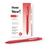 Pentel BK440-B, 12 stuks balpen met drukmechanisme en ergonomische driehoekige gripzone, rood
