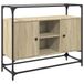 VidaXL Dressoir avec plateau en verre 98x35x81 cm bois couleur chêne sonoma
