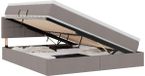 vidaXL - Opbergbed - met matras en hoofdeinde - Taupe - 160 x 200 cm - fluweel