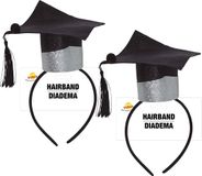 Fiestas Guirca Geslaagd/diploma gehaald verkleed diadeem/haarband - 2x - afstudeer thema feest accessoires