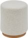 Atmosphera Nesky Boucle Poef - Wit - Stof/Hout - D41 x H45 cm