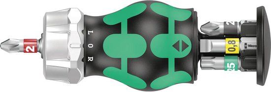 Wera Kraftform Compact RA 2 Stubby ratelschroevendraaier met bitmagazijn - 6-delig