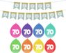 Haza Verjaardag 70 jaar geworden versiering - 16x thema ballonnen/1x Happy Birthday slinger 300 cm
