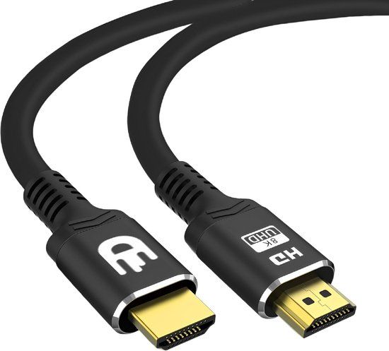 Drivv. Premium HDMI Kabel 2.1 - Ultra HD 8K - HDMI naar HDMI - Geschikt voor gameconsoles - 1 meter - Zwart