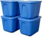 Boîte de rangement en plastique sans marque avec couvercle - Set de 4 pièces - Bleu - 38 litres