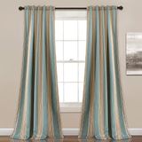 Lush Decor Julia Streep Licht Filtering Raamgordijn Paneel Paar, 108" Lang x 52" Breed, Blauw