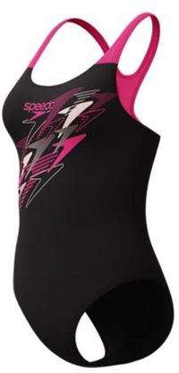 Speedo Medley Logo Medalist Maillot de bain une pièce Femme Sport - Noir/Rose