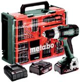 Metabo BS 18 L Set 614051710 Accu-schroefboormachine 18 V 2 Ah Li-ion Brushless, Incl. 2 accus, Incl. koffer, Incl. lader, Incl. accessoires