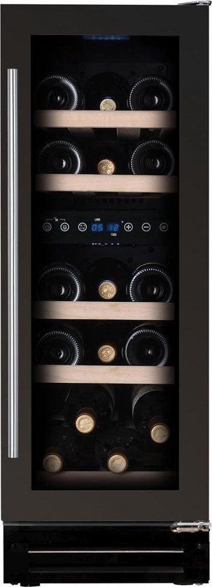 Dunavox Flow-17 Wijnkoelkast - 17 Flessen - 2 zones - Zwart