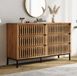 STILVORA Dressoir - Opbergkast Met 6 Lades En Lattenfront - Voor Woonkamer Slaapkamer En Hal - MDF En Spaanplaat - 120x40x81 Cm - Natuurlijk
