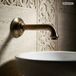 PaulGurkes Wasserauslauf 16cm Retro Wanneneinlass Auslauf Messing-Bronze