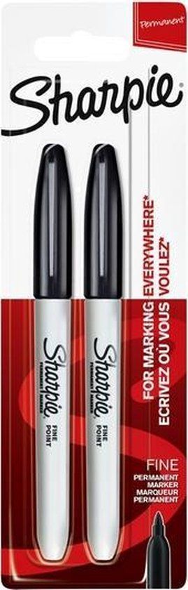 Sharpie Permanent Markers - Fine Point - Black Ink - 2 Pieces