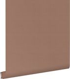 ESTAhome Behang Linnenstructuur Terracotta Roze - 53 cm x 10.05 m