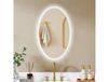 HOMCOM Miroir LED Ovale 80x50 cm Anti-buée Dimmable Salle de Bain