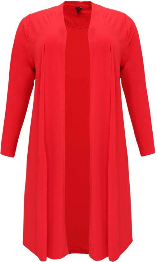 YOEK Dames Vest met lange mouwen Rood