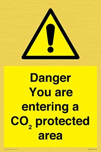 Viking Signs Gevaar CO2-beschermd gebied - 200x300mm - A4P
