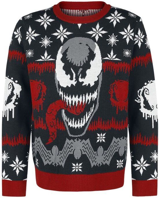 Venom (Marvel) Nastrovje P. GmbH & Co. KG Venom Face Heren Christmas jumper - meerkleurig - L