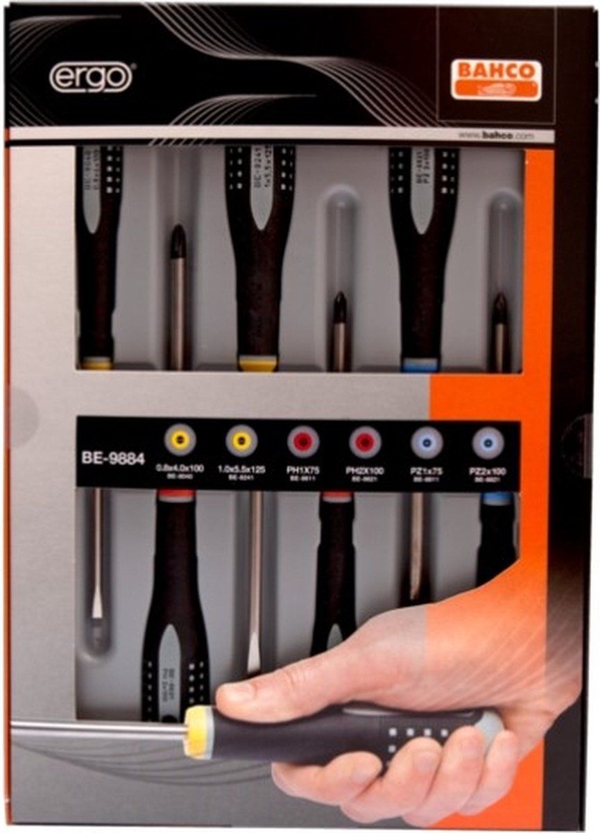 Bahco BE-9884 ERGO™ schroevendraaierset, 6-delig