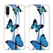 Beschermhoes Wiko Beschermhoes voor Wiko View 4 / View 4 Lite, leer, vlinder, blauw op wit